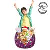 Ambesonne Hippo Storage Toy Bag Chair, Themed Student Animals on Purple Background Ornamented with Maths, Stuffed Animal Organizer Washable Bag, Large Size, Blue Purple view 3