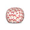 Ambesonne Mushroom Storage Toy Bag Chair, Cartoon Style Amanita Mushrooms Dotted Forest Plants Summer Nature Design, Stuffed Animal Organizer Washable Bag, Large Size, Cream Red view 1
