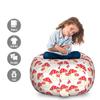 Ambesonne Mushroom Storage Toy Bag Chair, Cartoon Style Amanita Mushrooms Dotted Forest Plants Summer Nature Design, Stuffed Animal Organizer Washable Bag, Large Size, Cream Red view 2