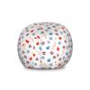Ambesonne Christmas Storage Toy Bag Chair, Snowflakes Surprise Present Boxes Classical Candy Canes and Noel Baubles, Stuffed Animal Organizer Washable Bag, Large Size, Scarlet Beige view 1