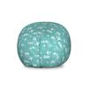 Ambesonne Airplane Storage Toy Bag Chair, Disoriented Flying Jets in Clear Sky with Curly Clouds Travel Vacation Theme, Stuffed Animal Organizer Washable Bag, Large Size, Turquoise White view 1