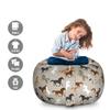 Ambesonne Horses Storage Toy Bag Chair, Abstract Stallions Simple Design Animals Galloping Curvet Illustration, Stuffed Animal Organizer Washable Bag, Large Size, Taupe Black view 2