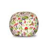 Ambesonne Mushroom Storage Toy Bag Chair, Forest Life Themed Pattern with Ladybird Snail Flower and Leaf Childish Characters, Stuffed Animal Organizer Washable Bag, Small Size, Cream Green view 1