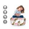 Ambesonne Jaguar Storage Toy Bag Chair, Retro Flowers and Jaguars Blossoming Corsage Botanical Illustration, Stuffed Animal Organizer Washable Bag, Small Size, Brown Pink view 2