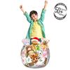 Ambesonne Jaguar Storage Toy Bag Chair, Retro Flowers and Jaguars Blossoming Corsage Botanical Illustration, Stuffed Animal Organizer Washable Bag, Small Size, Brown Pink view 3