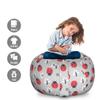 Ambesonne Ladybugs Storage Toy Bag Chair, Nature with Abstract Insects Trees and Flowers Pattern Cartoon, Stuffed Animal Organizer Washable Bag, Large Size, Coral Black view 2