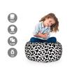 Ambesonne Cow Print Storage Toy Bag Chair, Animal Hide Pattern Spots Farm Life Cattle Camouflage Animal Skin, Stuffed Animal Organizer Washable Bag, Small Size, Charcoal White view 2