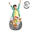 Ambesonne Cow Print Storage Toy Bag Chair, Animal Hide Pattern Spots Farm Life Cattle Camouflage Animal Skin, Stuffed Animal Organizer Washable Bag, Small Size, Charcoal White view 3