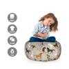 Ambesonne Horses Storage Toy Bag Chair, Abstract Stallions Simple Design Animals Galloping Curvet Illustration, Stuffed Animal Organizer Washable Bag, Small Size, Taupe Black view 2