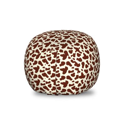 Ambesonne Cow Print Storage Toy Bag Chair, Cattle Skin with Brown Spots Agriculture Cow Oxen Hide Camouflage Pattern, Stuffed Animal Organizer Washable Bag, Small Size, Pale Yellow Brown