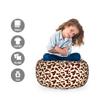 Ambesonne Cow Print Storage Toy Bag Chair, Cattle Skin with Brown Spots Agriculture Cow Oxen Hide Camouflage Pattern, Stuffed Animal Organizer Washable Bag, Small Size, Pale Yellow Brown view 2