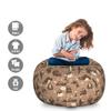 Ambesonne Funny Sloth Storage Toy Bag Chair, Whimsical Lazy Animal with Morning Coffee Poses Enjoy The Moment, Stuffed Animal Organizer Washable Bag, Large Size, Umber Beige Warm Taupe view 2