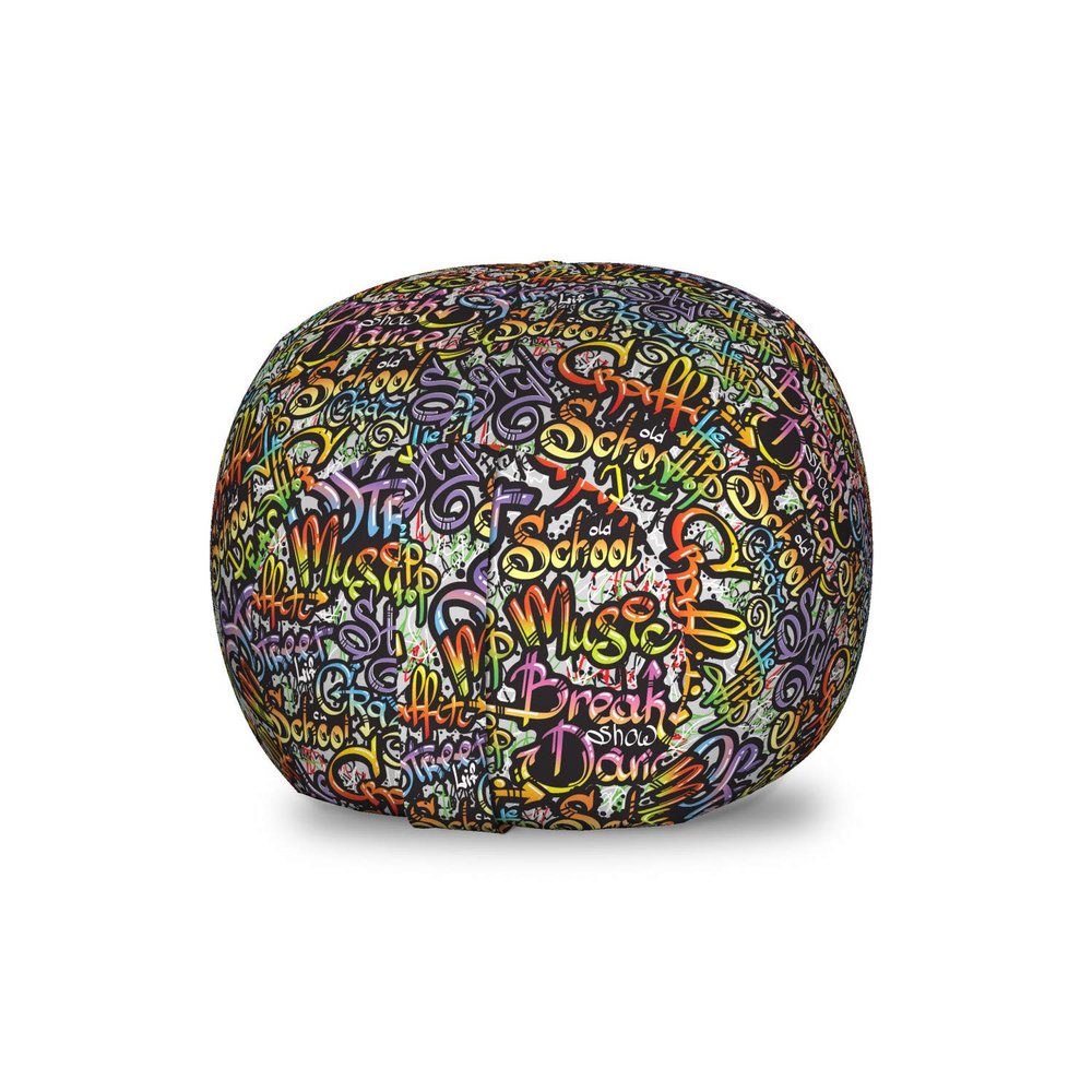 Ambesonne Hip Hop Storage Toy Bag Chair, Grafitti Style Background Ghetto Street Lifestyle Expressive Concept, Stuffed Animal Organizer Washable Bag, Small Size, Lilac Yellow