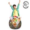Ambesonne Hip Hop Storage Toy Bag Chair, Grafitti Style Background Ghetto Street Lifestyle Expressive Concept, Stuffed Animal Organizer Washable Bag, Small Size, Lilac Yellow view 3