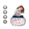 Ambesonne Paris Storage Toy Bag Chair, Valentines Day Theme with Eiffel Kissing Couple Hot Air Balloon Wedding Concept, Stuffed Animal Organizer Washable Bag, Small Size, Pink Rose view 2