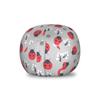 Ambesonne Ladybugs Storage Toy Bag Chair, Nature with Abstract Insects Trees and Flowers Pattern Cartoon, Stuffed Animal Organizer Washable Bag, Small Size, Coral Black view 1