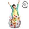 Ambesonne Ladybugs Storage Toy Bag Chair, Nature with Abstract Insects Trees and Flowers Pattern Cartoon, Stuffed Animal Organizer Washable Bag, Small Size, Coral Black view 3