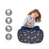 Ambesonne Horses Storage Toy Bag Chair, Animal Pattern Sublime Mustang Silhouette Wildlife Horseshoe Abstract, Stuffed Animal Organizer Washable Bag, Small Size, Purple Grey view 2