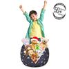Ambesonne Horses Storage Toy Bag Chair, Animal Pattern Sublime Mustang Silhouette Wildlife Horseshoe Abstract, Stuffed Animal Organizer Washable Bag, Small Size, Purple Grey view 3