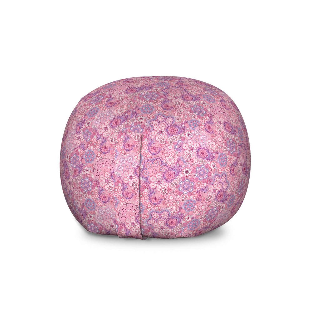 Ambesonne Mauve Storage Toy Bag Chair, Orient Bohemian Paisley Pattern Floral Folkloric Design, Stuffed Animal Organizer Washable Bag, Large Size, Rose Pink