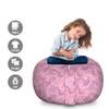 Ambesonne Mauve Storage Toy Bag Chair, Orient Bohemian Paisley Pattern Floral Folkloric Design, Stuffed Animal Organizer Washable Bag, Large Size, Rose Pink view 2