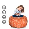 Ambesonne Seahorse Storage Toy Bag Chair, Cartoon Seahorse Ornamented with Curvy Lines in Repeating Form, Stuffed Animal Organizer Washable Bag, Large Size, White Sienna view 2