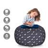 Ambesonne Horses Storage Toy Bag Chair, Animal Pattern Sublime Mustang Silhouette Wildlife Horseshoe Abstract, Stuffed Animal Organizer Washable Bag, Large Size, Purple Grey view 2