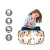 Ambesonne Dog Lover Storage Toy Bag Chair, Funny Cartoon Design Pattern of an Animal Character Pet with Long Ears Print, Stuffed Animal Organizer Washable Bag, Small Size, Beige and Brown view 2