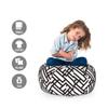 Ambesonne Black and White Storage Toy Bag Chair, Monochrome Interlocking Stripes Pattern with Modern Abstract Inspirations, Stuffed Animal Organizer Washable Bag, Small Size, White Black view 2