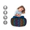 Ambesonne Dog Lover Storage Toy Bag Chair, Paw Print Pattern Diamond Shaped Rhombus Shapes Design Geometric Arrangement, Stuffed Animal Organizer Washable Bag, Small Size, Blue Orange view 2