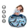 Ambesonne Narwhal Storage Toy Bag Chair, Arctic Giant Sea Mammals Orca White Whale Narwhal Sketch Ocean Fauna, Stuffed Animal Organizer Washable Bag, Large Size, Coral Black view 2