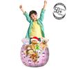 Ambesonne Ferret Storage Toy Bag Chair, Funny Cartoon Pattern of Animal with Glasses and Scarf, Stuffed Animal Organizer Washable Bag, Small Size, Pink Fuchsia view 3