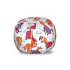 Ambesonne Fox Storage Toy Bag Chair, Snow Foxes with Winter Sweaters and Scarf Cartoon Vulpe Friends in Cozy Environment, Stuffed Animal Organizer Washable Bag, Small Size, White Orange view 1