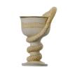 Cup of Asclepius Rod Greek God Medicine Doctor Symbol Alabaster Gold Handmade view 4