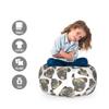 Ambesonne Pug Storage Toy Bag Chair, Cheerful Playful Animals Dog Heads with Tongues Out and Grunge Effect, Stuffed Animal Organizer Washable Bag, Small Size, Charcoal Grey view 2