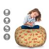 Ambesonne Crabs Storage Toy Bag Chair, Playful Sea Animals on a Sandy Beach with Shells Design Fauna, Stuffed Animal Organizer Washable Bag, Large Size, Pale Brown Orange view 2