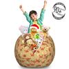 Ambesonne Crabs Storage Toy Bag Chair, Playful Sea Animals on a Sandy Beach with Shells Design Fauna, Stuffed Animal Organizer Washable Bag, Large Size, Pale Brown Orange view 3