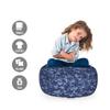 Ambesonne Camo Storage Toy Bag Chair, Retro Composition of Grunge Camouflage Pattern Print in Modern Blue Tones, Stuffed Animal Organizer Washable Bag, Small Size, Dark Blue view 2