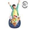 Ambesonne Camo Storage Toy Bag Chair, Retro Composition of Grunge Camouflage Pattern Print in Modern Blue Tones, Stuffed Animal Organizer Washable Bag, Small Size, Dark Blue view 3