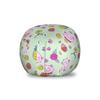 Ambesonne Cat Storage Toy Bag Chair, Cheerful Pattern with Smiling Cats Pineapples Strawberries Maneki Neko Happiness Love, Stuffed Animal Organizer Washable Bag, Small Size, Teal Green view 1