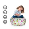 Ambesonne Cat Storage Toy Bag Chair, Cheerful Pattern with Smiling Cats Pineapples Strawberries Maneki Neko Happiness Love, Stuffed Animal Organizer Washable Bag, Small Size, Teal Green view 2