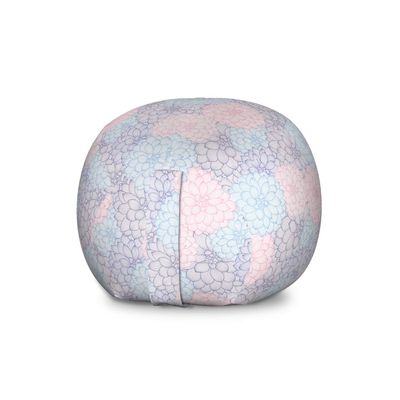 Ambesonne Dahlia Storage Toy Bag Chair, Stripy Hand-Drawn Dahlia Pale Colored Blossoms in Pink Purple and Blue, Stuffed Animal Organizer Washable Bag, Large Size, Green