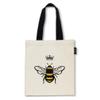 Abbott Collection 56-TB-AB-02 Bee with Crown Tote Bag-15x16 L, 15x16 inches L, Natural/Yellow/Black view 1