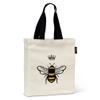 Abbott Collection 56-TB-AB-02 Bee with Crown Tote Bag-15x16 L, 15x16 inches L, Natural/Yellow/Black view 2