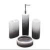 Marina Decoration Luxury Modern Dcor 4 Piece Bath Accessories Set Ensemble Included Bathroom Liquid Soap Lotion Dispenser Pump Toothbrush Holder Tumbler and Soap Dish, Unicorn Ribbed Style view 1