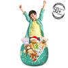 Lunarable Dinosaur Party Storage Toy Bag Chair, Skeleton Fossil Animal Dino Bones Tyrannosaurus Skull Sci Fi Pattern, Stuffed Animal Organizer Washable Bag, Small Size, Sea Green Cream view 3