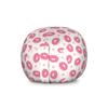 Lunarable Donut Storage Toy Bag Chair, Continuous Kawaii Style Cartoon Smiling Bakery Food Dessert with Sprinkles, Stuffed Animal Organizer Washable Bag, Large Size, Pink Pale Eggshell view 1