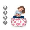 Lunarable Donut Storage Toy Bag Chair, Continuous Kawaii Style Cartoon Smiling Bakery Food Dessert with Sprinkles, Stuffed Animal Organizer Washable Bag, Small Size, Pink Pale Eggshell view 2