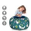 Lunarable Alpaca Storage Toy Bag Chair, Wildlife Themed Pattern with Succulents and Alpacas Floral Plantation Abstract, Stuffed Animal Organizer Washable Bag, Large Size, Green Pink view 2