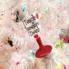 I Teach Therefore I Drink Wine Glass Ornament, a wine ornament perfect as a wine lover gift - a fully glitter ornament view 1